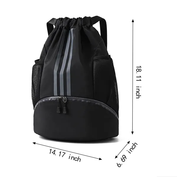 Drawstring Backpacks With Pocket - Drawstring Backpacks With Pocket - Image 1 of 2