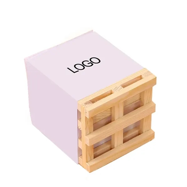 Custom Memo Sticky Notes Cube w/Wood Pallet - Custom Memo Sticky Notes Cube w/Wood Pallet - Image 2 of 2