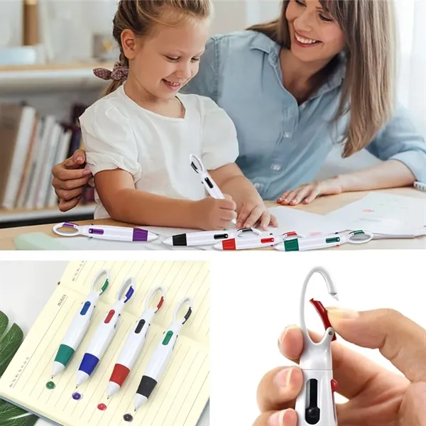 Carabiner Multi-Color Logo Clip Pen - Carabiner Multi-Color Logo Clip Pen - Image 1 of 2