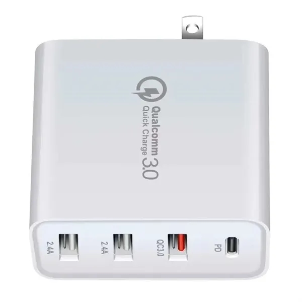 USB-C Wall Charger Fast Charging 4USB 1Type C US AC Outlet - USB-C Wall Charger Fast Charging 4USB 1Type C US AC Outlet - Image 1 of 5