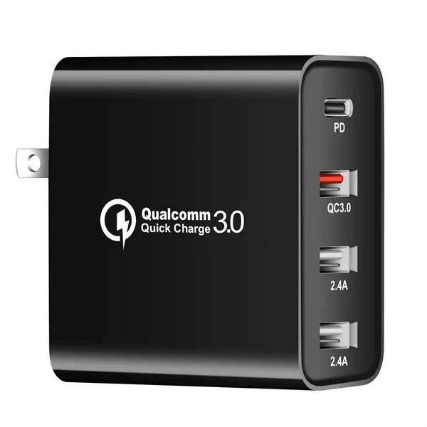 USB-C Wall Charger Fast Charging 4USB 1Type C US AC Outlet - USB-C Wall Charger Fast Charging 4USB 1Type C US AC Outlet - Image 4 of 5