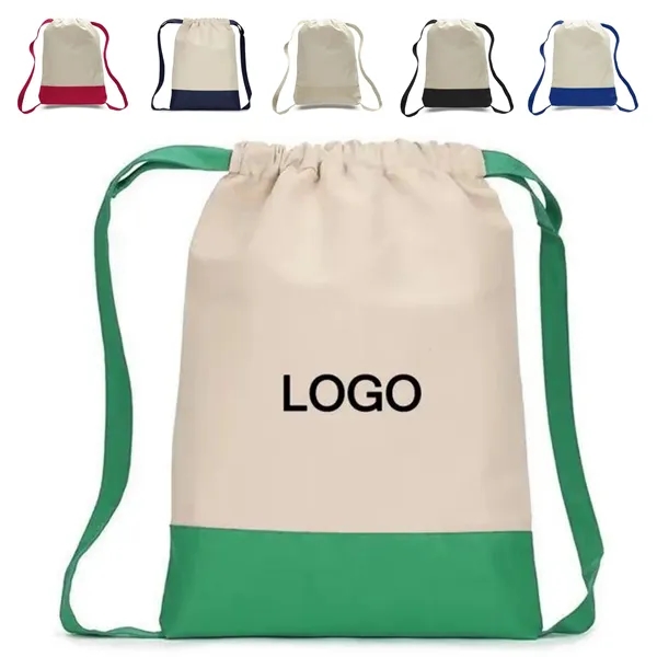 Split Recycled Cotton Drawstring Bag - Split Recycled Cotton Drawstring Bag - Image 0 of 3