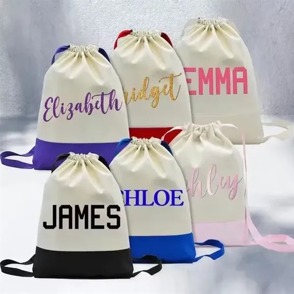 Split Recycled Cotton Drawstring Bag - Split Recycled Cotton Drawstring Bag - Image 2 of 3