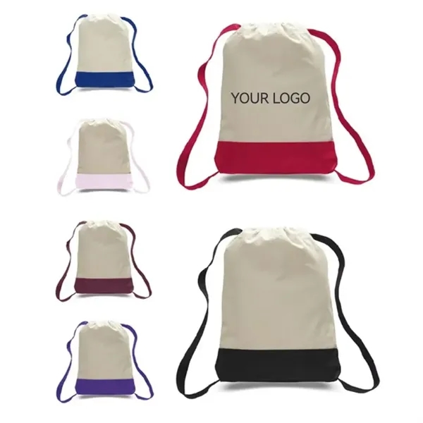 Split Recycled Cotton Drawstring Bag - Split Recycled Cotton Drawstring Bag - Image 3 of 3