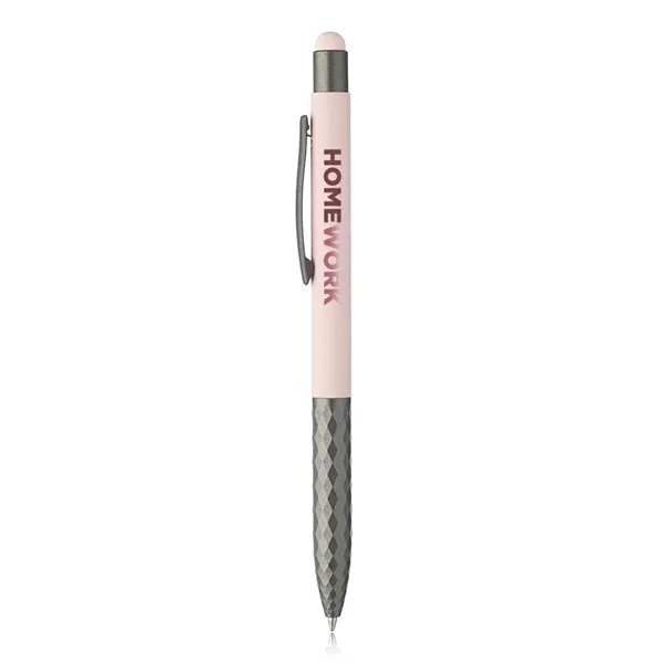 Geometric Aluminum Ball Point Pen with Stylus - Geometric Aluminum Ball Point Pen with Stylus - Image 4 of 9