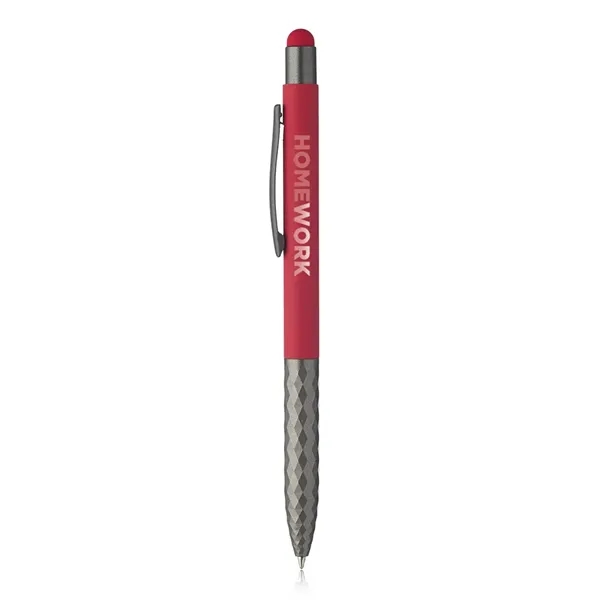 Geometric Aluminum Ball Point Pen with Stylus - Geometric Aluminum Ball Point Pen with Stylus - Image 8 of 9