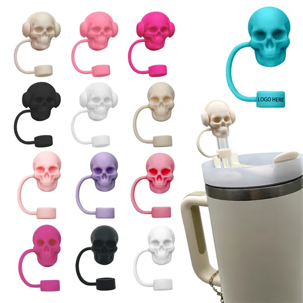 Halloween Skull Straw Cover Toppers Cup Accessories - Halloween Skull Straw Cover Toppers Cup Accessories - Image 0 of 11