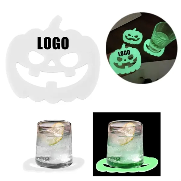 Silicone Luminous Halloween Pumpkin Coaster Coffee Cup Mat - Silicone Luminous Halloween Pumpkin Coaster Coffee Cup Mat - Image 0 of 3