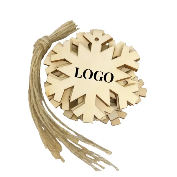 Christmas Decorative Snowflake Wood Ornament - Christmas Decorative Snowflake Wood Ornament - Image 4 of 6