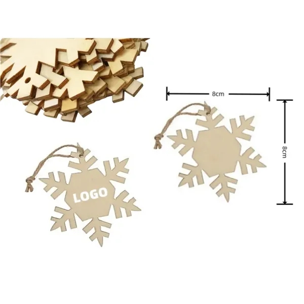 Christmas Decorative Snowflake Wood Ornament - Christmas Decorative Snowflake Wood Ornament - Image 5 of 6
