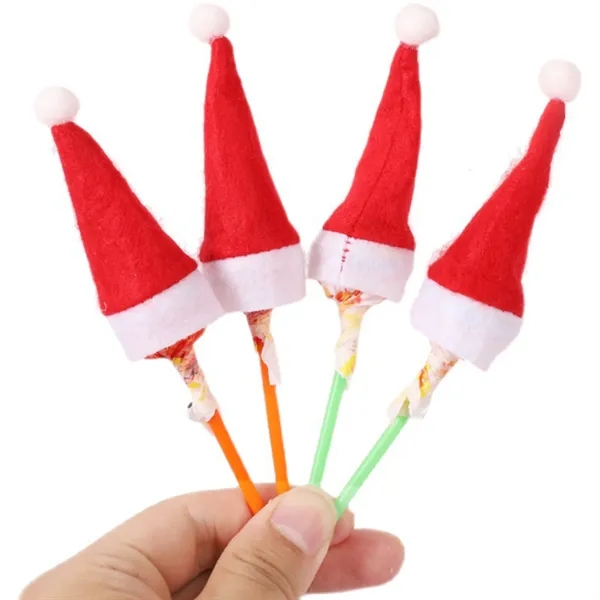Christmas Lollipop Santa Hats Mini Candy Cover - Christmas Lollipop Santa Hats Mini Candy Cover - Image 2 of 4