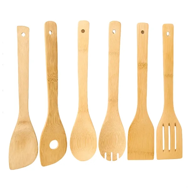 6 Piece Bamboo Kitchen Utensils - 6 Piece Bamboo Kitchen Utensils - Image 1 of 3