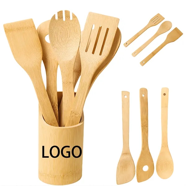 6 Piece Bamboo Kitchen Utensils - 6 Piece Bamboo Kitchen Utensils - Image 0 of 3