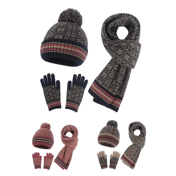 Winter Warmth Trio Set Beanie, Gloves, and Scarf Hats - Winter Warmth Trio Set Beanie, Gloves, and Scarf Hats - Image 0 of 5