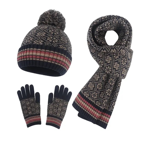 Winter Warmth Trio Set Beanie, Gloves, and Scarf Hats - Winter Warmth Trio Set Beanie, Gloves, and Scarf Hats - Image 3 of 5