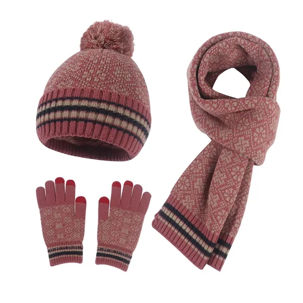 Winter Warmth Trio Set Beanie, Gloves, and Scarf Hats - Winter Warmth Trio Set Beanie, Gloves, and Scarf Hats - Image 5 of 5