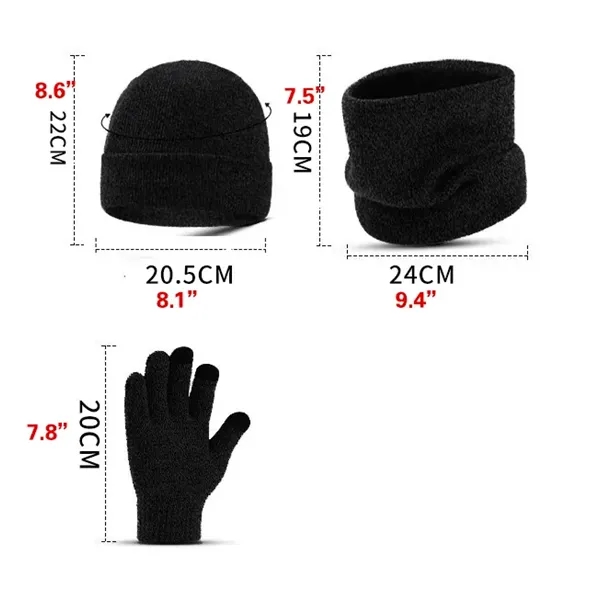 Winter Beanie Hat Scarf Gloves Set - Winter Beanie Hat Scarf Gloves Set - Image 3 of 3