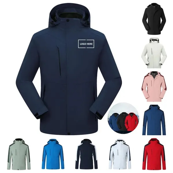 Detachable Hooded Jacket Waterproof Winter Coat - Detachable Hooded Jacket Waterproof Winter Coat - Image 0 of 12