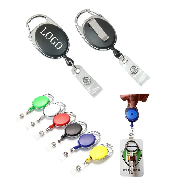 Premium Oval Badge Reel with Carabiner & Belt Clip - Premium Oval Badge Reel with Carabiner & Belt Clip - Image 0 of 0