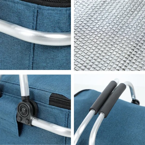 Portable Collapsible Insulated Picnic Basket With Handles - Portable Collapsible Insulated Picnic Basket With Handles - Image 2 of 3