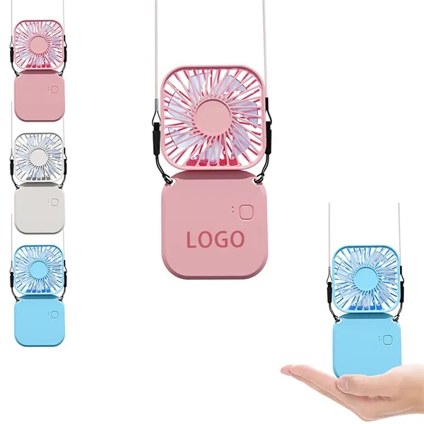 Custom Mini Portable USB Neck Handheld Foldable Fan - Custom Mini Portable USB Neck Handheld Foldable Fan - Image 0 of 3