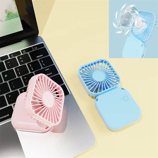 Custom Mini Portable USB Neck Handheld Foldable Fan - Custom Mini Portable USB Neck Handheld Foldable Fan - Image 2 of 3