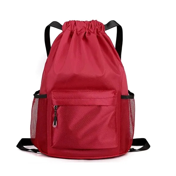 Basketball Drawstring Backpack Bag - Basketball Drawstring Backpack Bag - Image 3 of 5