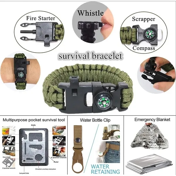 12in1 Outdoor Emergency Survival Gear Kit - 12in1 Outdoor Emergency Survival Gear Kit - Image 1 of 3