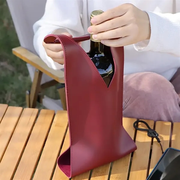 Single Bottle Wine Bag with Handle - Single Bottle Wine Bag with Handle - Image 3 of 6