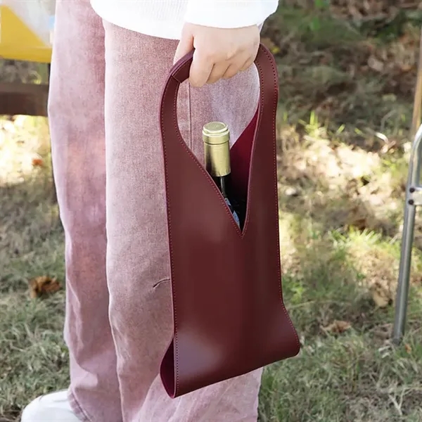 Single Bottle Wine Bag with Handle - Single Bottle Wine Bag with Handle - Image 4 of 6