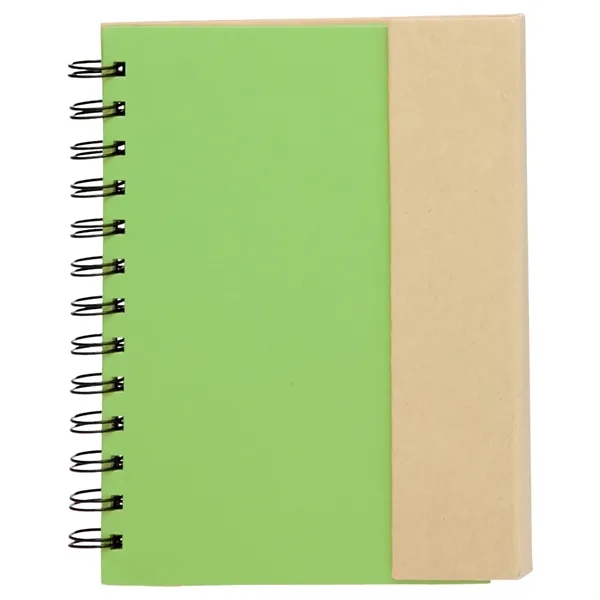 5.25" x 7" in. Eco flip top notebook with sticky notes - 5.25" x 7" in. Eco flip top notebook with sticky notes - Image 4 of 5
