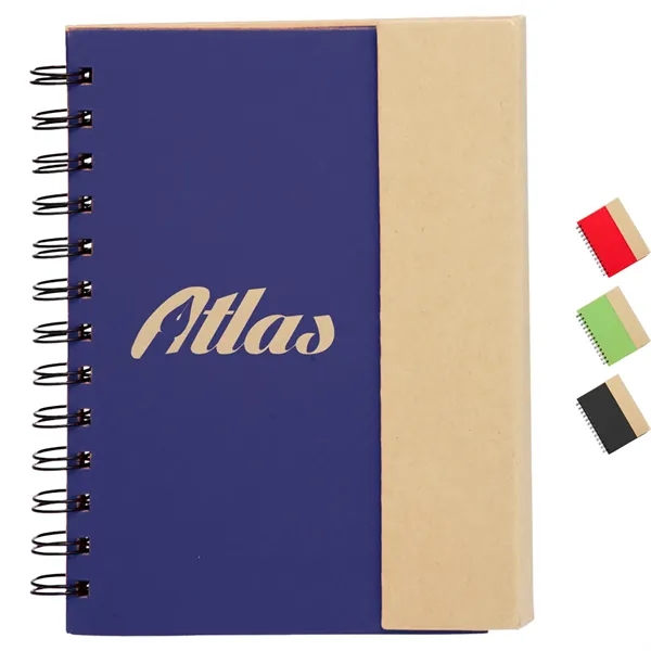 5.25" x 7" in. Eco flip top notebook with sticky notes