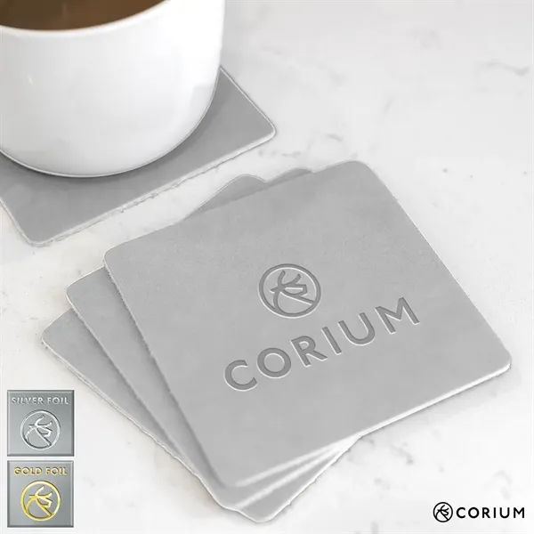 Square Coaster Set of 4. Leather. Monogram or Logo - Square Coaster Set of 4. Leather. Monogram or Logo - Image 2 of 7