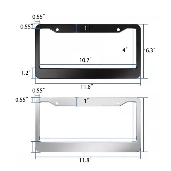 2 Packs Universal Aluminum Tag Frame License Plate - 2 Packs Universal Aluminum Tag Frame License Plate - Image 1 of 5