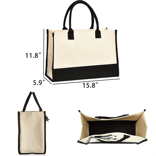 Custom Large Jute Canvas Shopping Tote Bag