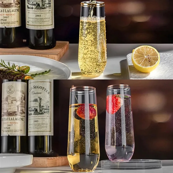 Plastic Shatterproof Cocktail Stemless Champagne Flutes - Plastic Shatterproof Cocktail Stemless Champagne Flutes - Image 3 of 4