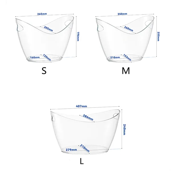 4L Clear Acrylic Wine Champagne Ice Bucket - 4L Clear Acrylic Wine Champagne Ice Bucket - Image 4 of 4