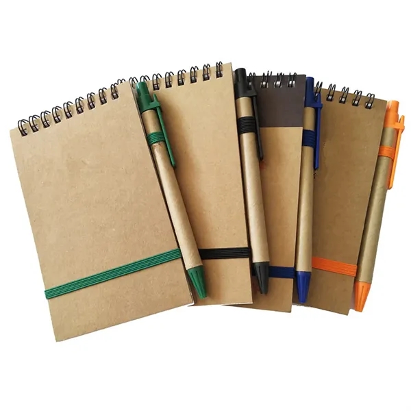 Recyclable Spiral Small Notebooks With Pen - Recyclable Spiral Small Notebooks With Pen - Image 1 of 2