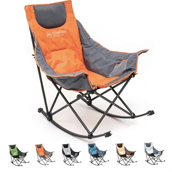 Oversized Folding Lawn Padded Recliner Rocking Camping Chair - Oversized Folding Lawn Padded Recliner Rocking Camping Chair - Image 0 of 2