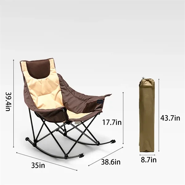 Oversized Folding Lawn Padded Recliner Rocking Camping Chair - Oversized Folding Lawn Padded Recliner Rocking Camping Chair - Image 1 of 2