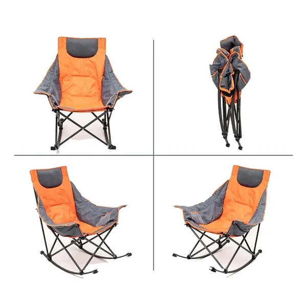Oversized Folding Lawn Padded Recliner Rocking Camping Chair - Oversized Folding Lawn Padded Recliner Rocking Camping Chair - Image 2 of 2