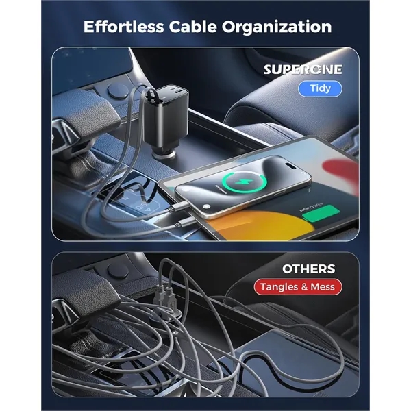 69WRetractable Car Charger, 4 in 1 Fast Charging - 69WRetractable Car Charger, 4 in 1 Fast Charging - Image 1 of 4