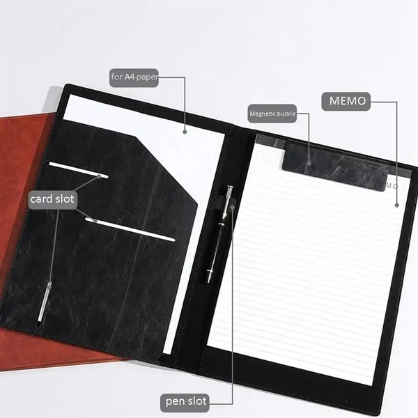 Multifunctional A4 PU Magnetic File Folder Document Holder - Multifunctional A4 PU Magnetic File Folder Document Holder - Image 2 of 6