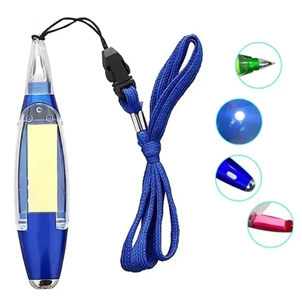 4-in-1 ABS LED Flashlight Sticky Note Lanyard Ballpoint Pen - 4-in-1 ABS LED Flashlight Sticky Note Lanyard Ballpoint Pen - Image 1 of 5