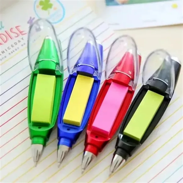 4-in-1 ABS LED Flashlight Sticky Note Lanyard Ballpoint Pen - 4-in-1 ABS LED Flashlight Sticky Note Lanyard Ballpoint Pen - Image 3 of 5