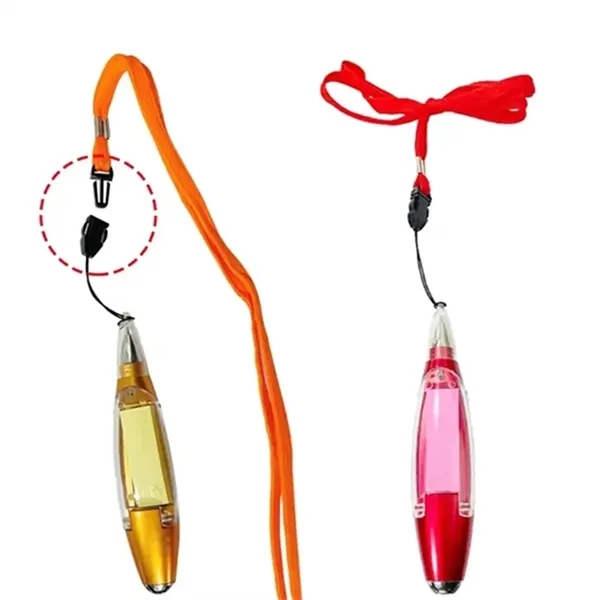 4-in-1 ABS LED Flashlight Sticky Note Lanyard Ballpoint Pen - 4-in-1 ABS LED Flashlight Sticky Note Lanyard Ballpoint Pen - Image 5 of 5