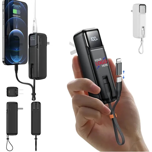 5000mAh 22.5W Portable Charger Power Bank with Wall Plug - 5000mAh 22.5W Portable Charger Power Bank with Wall Plug - Image 0 of 5