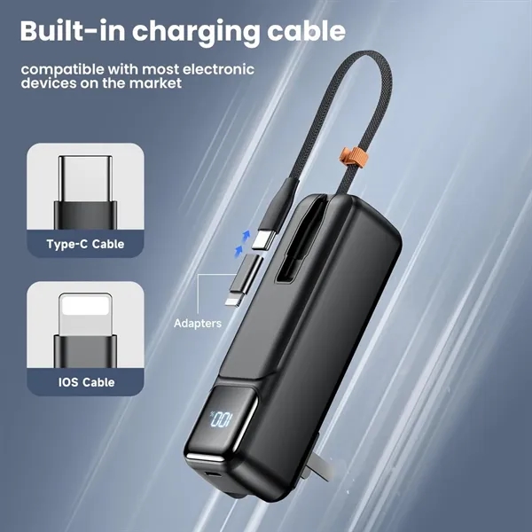 5000mAh 22.5W Portable Charger Power Bank with Wall Plug - 5000mAh 22.5W Portable Charger Power Bank with Wall Plug - Image 2 of 5