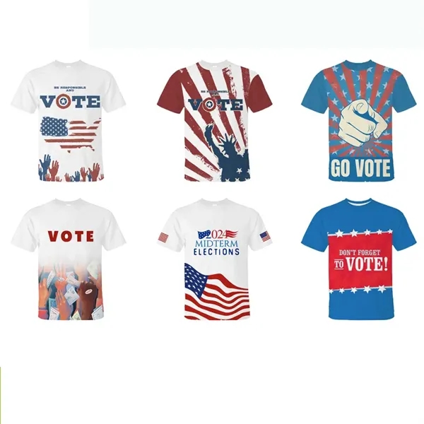 Polyester Custom Sublimation Men Women Election T Shirts - Polyester Custom Sublimation Men Women Election T Shirts - Image 2 of 3