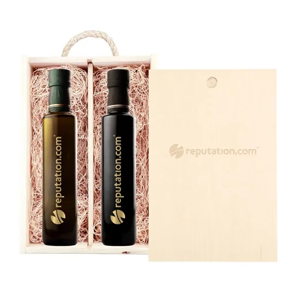 Laser-Engraved Wood Box with 250ml Etched Balsamic Vinegar - Laser-Engraved Wood Box with 250ml Etched Balsamic Vinegar - Image 0 of 0